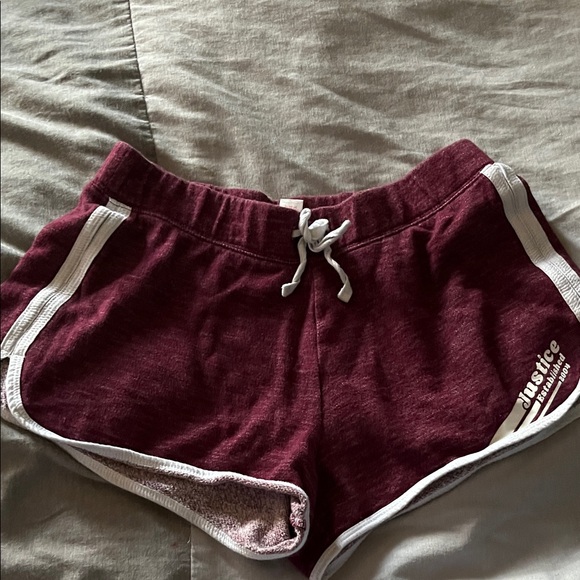 Justice Maroon Drawstring Shorts with Turquoise Pineapple Shorts - Picture 4 of 5